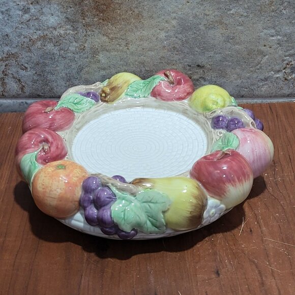 Vintage Fitz and Floyd Fruit Fair Pillar Candle Holder Base Underplate - Picture 4 of 11